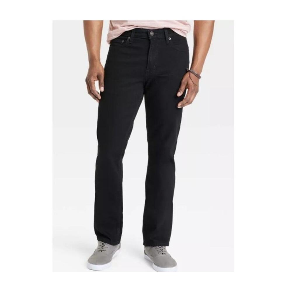Goodfellow & Co Straight Leg Black Denim Jeans Size 36x32 Classic Casual
